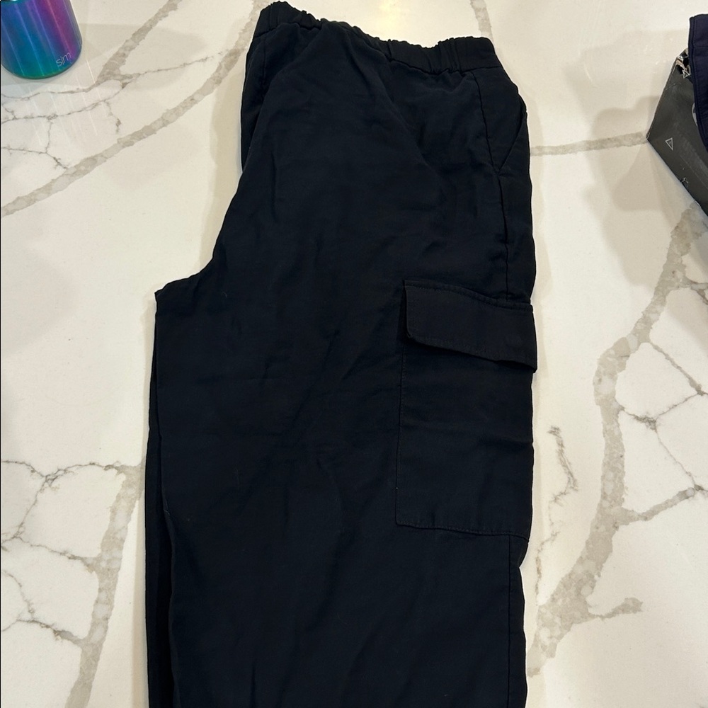 a new day Black Cargo Pants with Side Flap Pocket